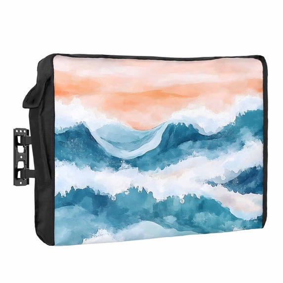 Abstract Waves Outdoor TV Cover 52 to 55 inch Weatherproof Waterproof ...