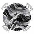 thumbnail image 1 of Abstract Waves Round Tablecloth for 55-60 Inch Tables,Fitted Table Cover with Elastic Edge,Black Grey Modern Geometric Striped Waterproof Outdoor Table Cloth Protector for Patio Garden Dinner Picnic, 1 of 9