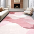 thumbnail image 1 of Abstract Waves Serenity Gentle Flowing Lines Design Soft Area Rug, Non Slip, Stain Resistant, Washable Area Rugs for Living Room, Bedroom (Pink) 5x8ft, 1 of 6