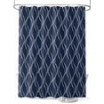 thumbnail image 1 of Abstract Waves Shower Curtain Set ，Waterproof Fabric Shower Curtains Modern Abstract Geometric Navy Blue Water Ripples Shower Curtains for Bathroom,Bathroom Decor 72"x84", 1 of 6