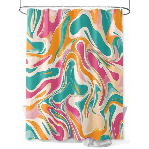 Abstract Waves Shower Curtain Set ,Waterproof Fabric Shower Curtains Water Ripple Shower Curtains for Bathroom,Bathroom Decor 72"x72"