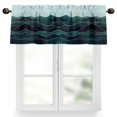 thumbnail image 1 of Abstract Waves Valances for Windows, 54 x 18in, Geometric Gold Line Mountain Sky Rod Pocket Kitchen Valance Curtain Light Filtering Window Treatments for Living Room Bedroom, 1 Panel, 1 of 7