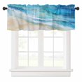 thumbnail image 1 of Abstract Waves Valances for Windows Surrealism Spray Beach Ocean Watercolor Rod Pocket Curtain Valance Window Treatment Short Curtains for Kitchen Living Room, 42"x12", 1 of 5