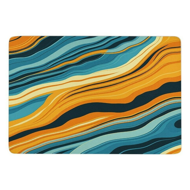 Abstract Wavy Lines Doormat Living Room Decor Carpet Home Hallway