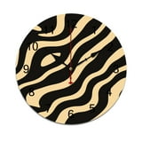 Abstract Wavy Lines Round Wall Clock Modern Design Home Living Room