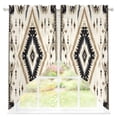 Abstract Weaving Pattern Sheer Curtains Swag Valances for Windows Brown ...
