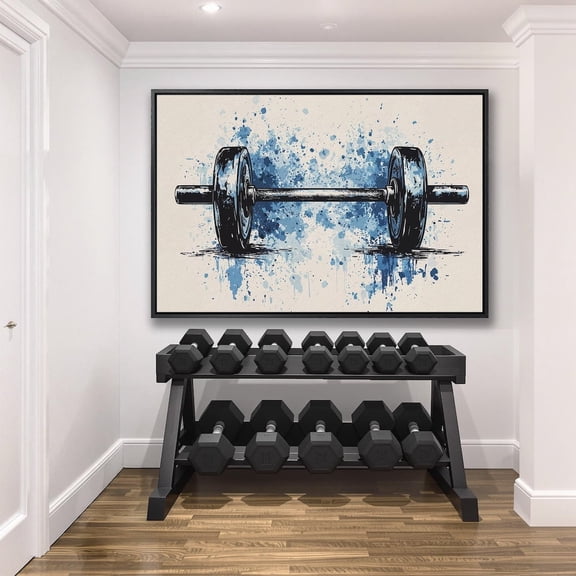 Abstract Weightlifting Wall Art, Dumbbell Poster, Exercise Room Decor, Motivational Artwork, Gym Poster, Home Decor Poster, UNFRAMED