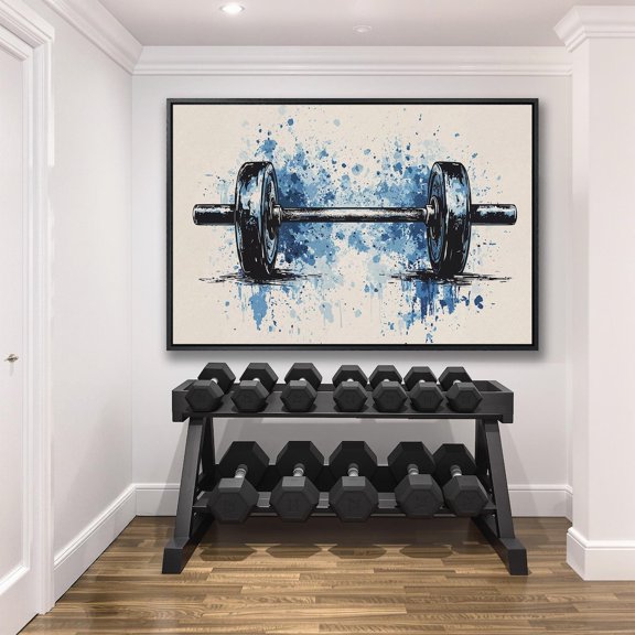Abstract Weightlifting Wall Art, Dumbbell Poster, Exercise Room Decor, Motivational Artwork, Gym Poster, Ready To Hang, Unframed Poster Size 16x24