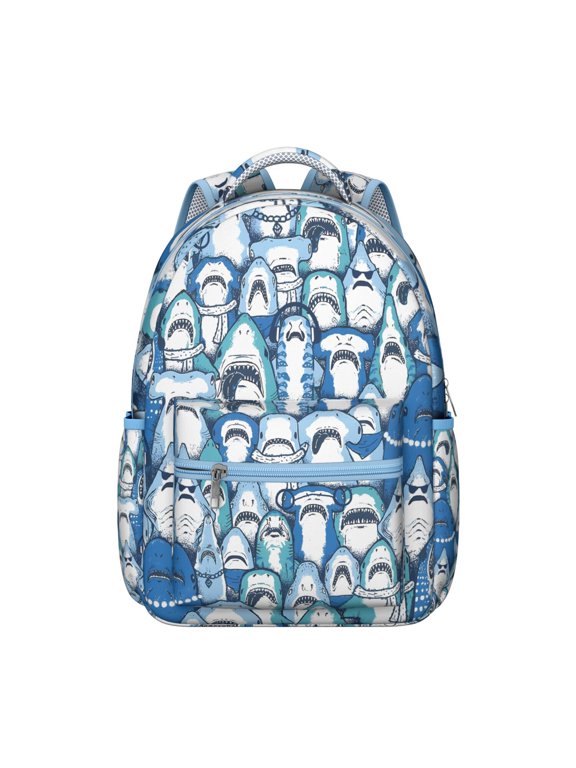 Abstract Whale & Dolphin Backpack - Waterproof Student Backpack, Ergonomic Support, Organized Storage for School Supplies