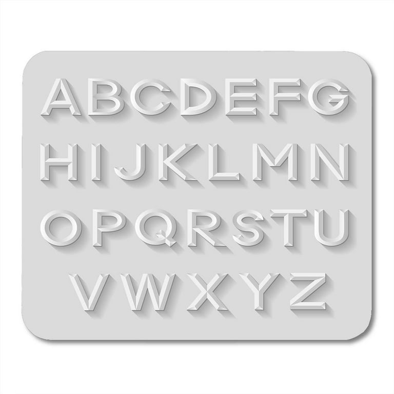 Abstract White Bundle Emboss Alphabet Metal Character Mousepad Mouse Pad  Mouse Mat 9x10 inch 