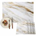 thumbnail image 1 of Abstract White Gold Placemats Set of 6, Simple Marble Geometric Washable Wipeable Table Mats for Dining Tables, Indoor Outdoor Kitchen Place Mats for Holiday Party Table Decor, 1 of 9