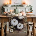 thumbnail image 1 of Abstract White Pumpkin Table Runner, Autumn Thanksgiving Kitchen Dining Table Decoration for Home Party Decor 13x60 Inches, 1 of 9