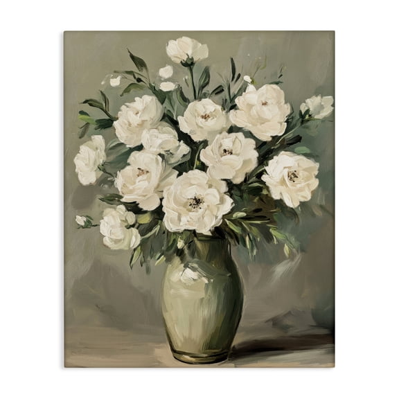 Stupell Industries Abstract White Rose Bouquet Canvas Wall Art, design by Petal Prints Design