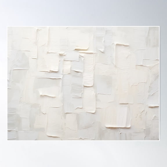 Abstract White Shapes Poster Wall Art, Modern Wall Decor For Living Room Bedroom, 8x12 UNFRAMED