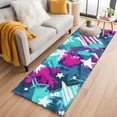 thumbnail image 1 of Abstract White Star Washable Area Rug 2 x 6 ft Pink Green Ink Splatter Graffiti Modern, Soft Non Slip Rugs Stain Repellent Indoor Felt Carpet for Living Dining Room Bedroom Home Office, 1 of 9