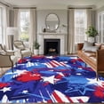 thumbnail image 1 of Abstract White Star Washable Area Rug 5 x 7 ft Red Blue Ink Splatter Graffiti Modern, Soft Non Slip Rugs Stain Repellent Indoor Felt Carpet for Living Dining Room Bedroom Home Office, 1 of 9