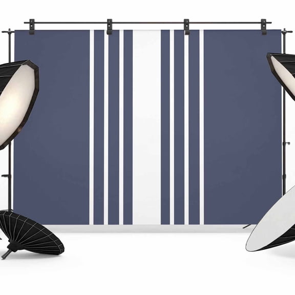 Abstract White Striped Photography Backdrop 7x5FT, Simple Blue Modern Theme Photo Backdrops, Background for Photography Studio Photo Studio Background, Back Drop for Photoshoot