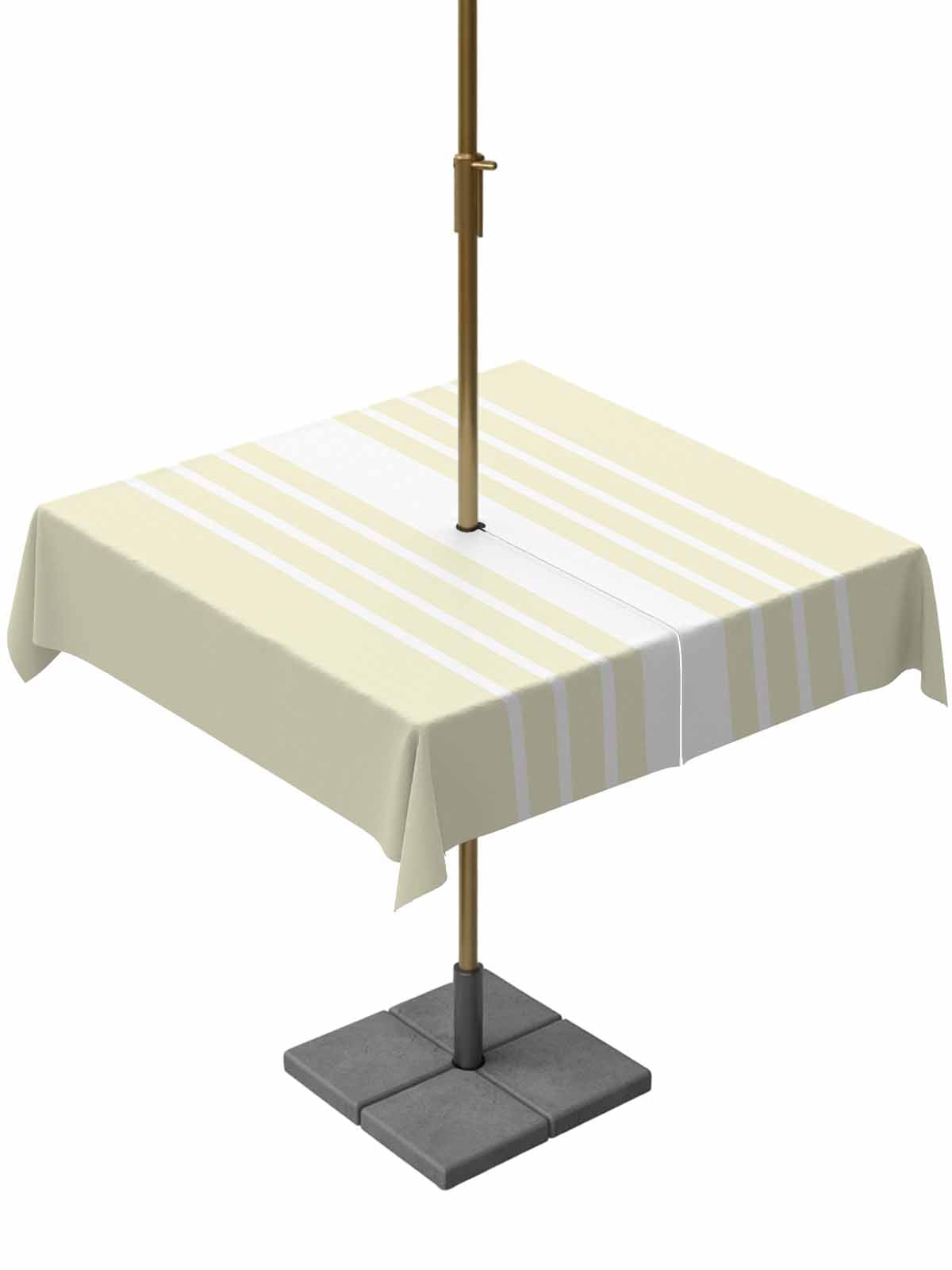 Abstract White Striped Square Outdoor Tablecloth with Umbrella Hole ...