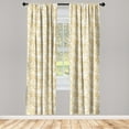 thumbnail image 1 of Abstract Window Curtains, Circular Chain Design Dimensional Print of Swirly Waves Background, Lightweight Decor 2-Panel Set with Rod Pocket, Pair of - 28"x63", Champagne and Earth Yellow, by Ambesonne, 1 of 3