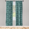 thumbnail image 1 of Abstract Window Curtains, Ethnic Style with Wavy Stripes Tribal Folk Themed Ornaments, Lightweight Decor 2-Panel Set with Rod Pocket, Pair of - 28"x95", Pale Seafoam and Hunter Green, by Ambesonne, 1 of 3