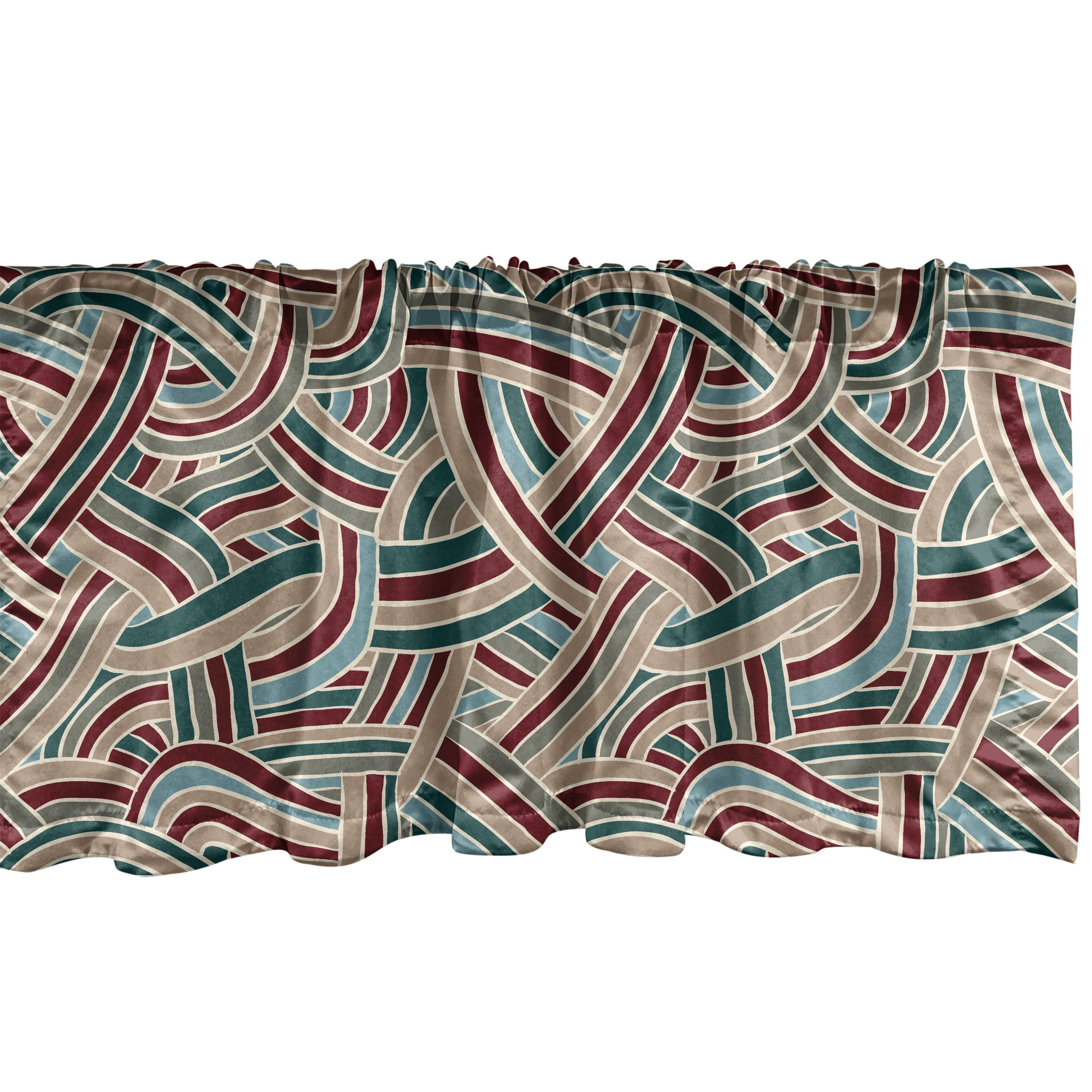 Abstract Window Valance, Boho Colorful Design Stripes Jungle Vibes ...