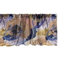 thumbnail image 1 of Abstract Window Valance, Colorful Design Surreal Brush Strokes Scribbles Pattern Modern Art, Curtain Valance for Kitchen Bedroom with Rod Pocket, 54" X 18", Dark Lavender and Marigold, by Ambesonne, 1 of 2