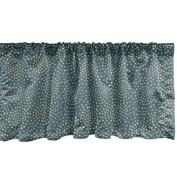 Abstract Window Valance, Colorful Geometric Pattern with Irregular Creative Spots and Dots, Curtain Valance for Kitchen Bedroom Decor with Rod Pocket, 54" X 12", Multicolor, by Ambesonne