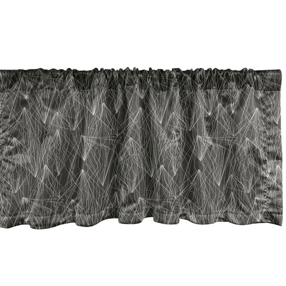 Abstract Window Valance, Demonstration of Streaks Beams Modern Details Drawn by Hand Pattern, Curtain Valance for Kitchen Bedroom Decor with Rod Pocket, 54" X 12", Dark Taupe and Coconut, by Ambesonne