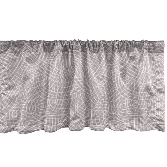 Abstract Window Valance, Monochrome Simple Design Psychedelic Inspired Geometric Stripe Pattern, Curtain Valance for Kitchen Bedroom with Rod Pocket, 54" X 18", Pale Purpleblue White, by Ambesonne