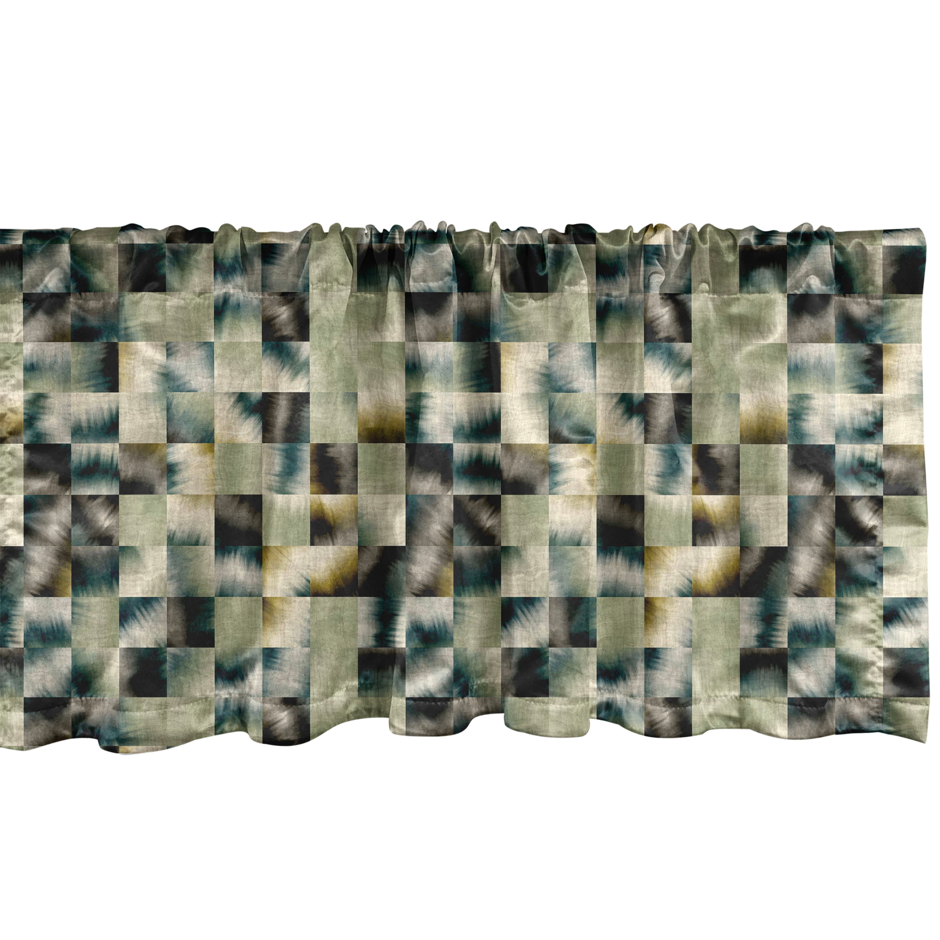 Window Square Valance Abstract Window Valance, Mosaic Inspired Pattern Tile Like Square ...
