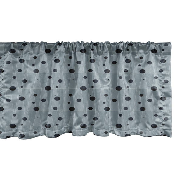 Ambesonne Abstract Valance Pack of 2, Modern Ovals and Triangles, 54"X12", Slate Blue Charcoal Grey