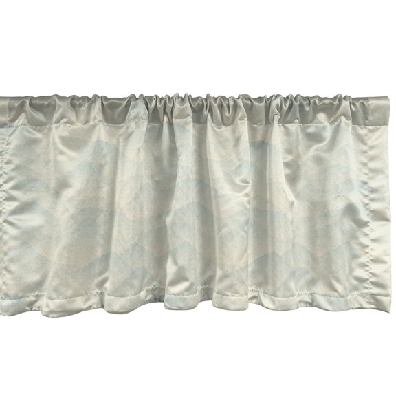 Ambesonne Abstract Valance Pack of 2, Mountainous Landscape Art, 54"X18", Eggshell and Pale Sage Green