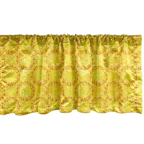 Ambesonne Abstract Valance Pack of 2, Pastel Colorful Circulars, 54"X12", Yellow Dark Orange