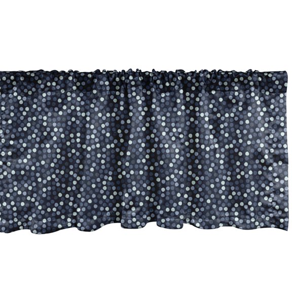 Ambesonne Abstract Valance Pack of 2, Rounded Scattered Motifs, 54"X12", Dark Violet Blue