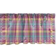 thumbnail image 1 of Ambesonne Abstract Valance Pack of 2, Colorful Tartan Plaid Art, 54"X18", Magenta Peach Turquoise, 1 of 4