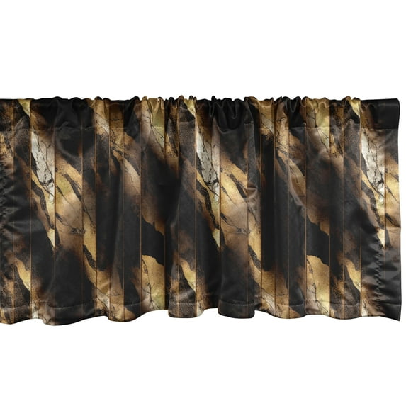 Abstract Window Valance, Vintage Marble Style Artwork of Shades and Hues Grunge Design Print, Curtain Valance for Kitchen Bedroom with Rod Pocket, 54" X 18", Camel Eggshell Off White, by Ambesonne