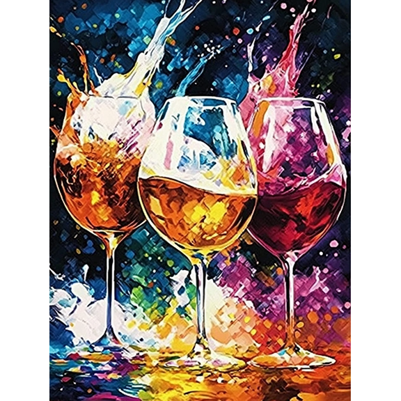 Abstract Wine Glasses Canvas PaintingSuitable for Living RoomBedroomDining RoomKitchenBar Decoration