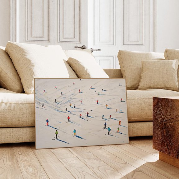 Abstract Winter Ski Printable Wall Art, Retro Après Ski Poster – 12x18