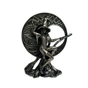 Abstract Witch Statue with Pentacle - Modern Gothic Figurine for Home & Altar, Witchcraft Decor, Desktop Ornament for Wiccan, Halloween, and Pagan Spirituality