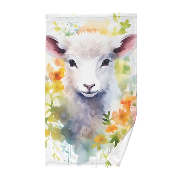 Abstract Wolf and Flowers Cotton Face Towels Soft Hand Towel Absorbent Bathroom Towel for Kitchen Hotel Decoration