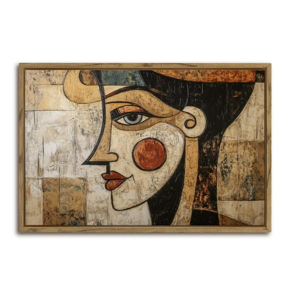 Abstract Woman Art Decor Horizontal Canvas Wall Art with Lightweight Foam Frame - Durable and Ready to Hang, Modern Decorative Print for Living Room, Bedroom, Or Office