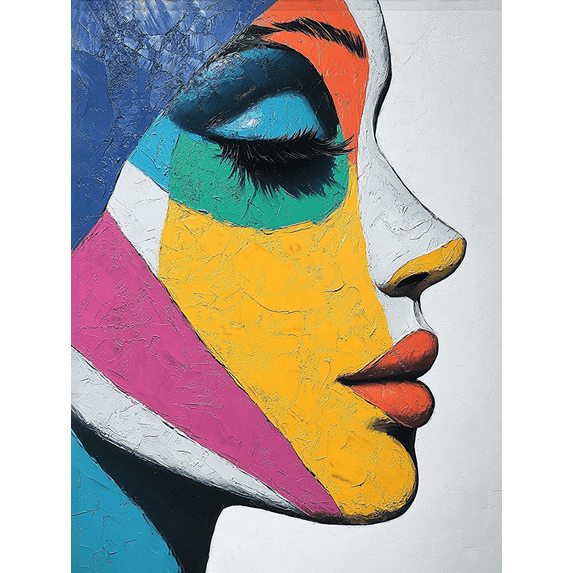 Abstract Woman Face Decorative Painting/Canvas Art, Suitable for Living Room, Bedroom, Office, Hotel, Gallery, Dining Room, Study Room, and Apartment Decoration.