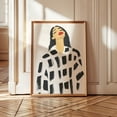 thumbnail image 1 of Abstract Woman Portrait Art, Black And White Brushstroke Red Lipstick, Minimalist Fashion Print, Wall Art, Modern Wall Decor, 12x18 UNFRAMED, 1 of 2