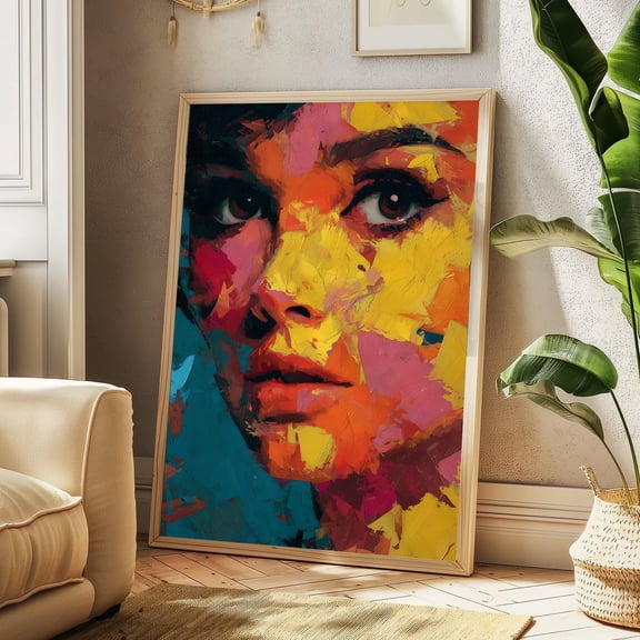 Abstract Woman Portrait Colorful Brush Strokes Pop Art Print Wall Art Print Art Gift Art