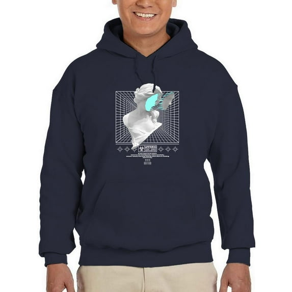 Abstract Woman Statue Techno Hoodie Men -Image by Shutterstock, Male 5X-Large