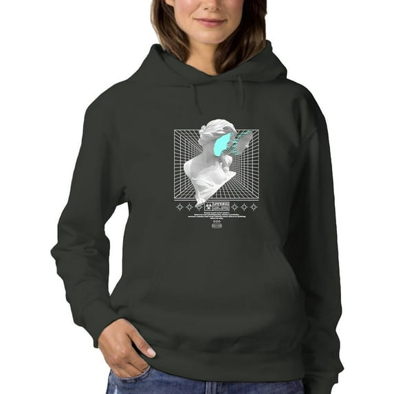 Abstract Woman Statue Techno Hoodie Women -Image by Shutterstock, Female x-Large