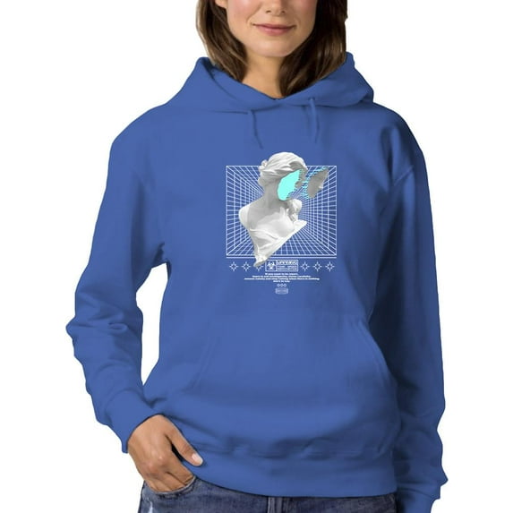 Abstract Woman Statue Techno Hoodie Women -Image by Shutterstock, Female x-Large