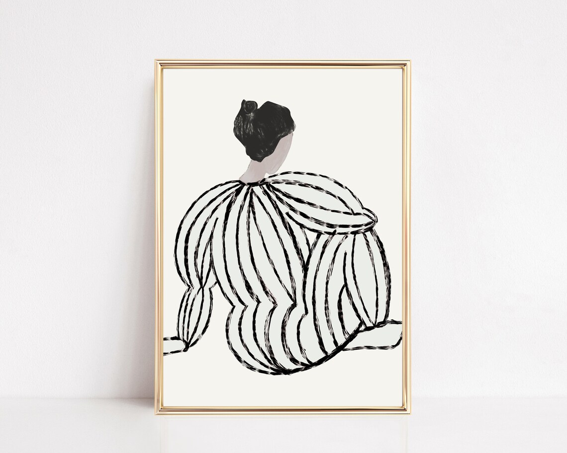 Abstract Woman Wall Art Minimalist Women Wall Art Woman Art Print ...