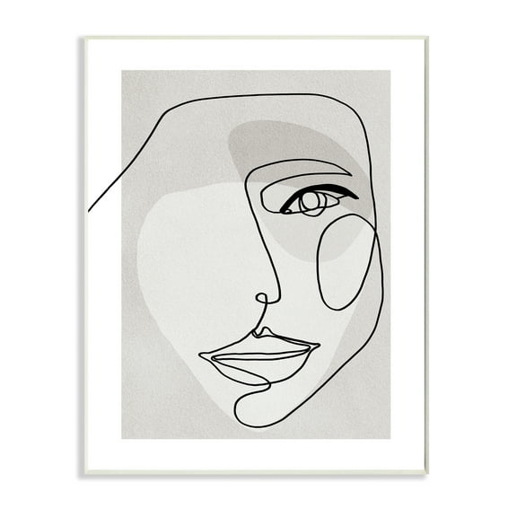 Stupell Industries Abstract Woman's Face Monochromatic Avant-Garde,10 x 15,Designed by Design Fabrikken