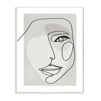 Stupell Industries Abstract Woman's Face Monochromatic Avant-Garde,10 x 15,Designed by Design Fabrikken